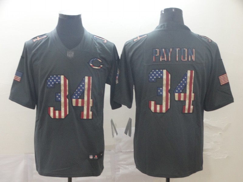 Men's Chicago Bears #34 Walter Payton Black Jersey